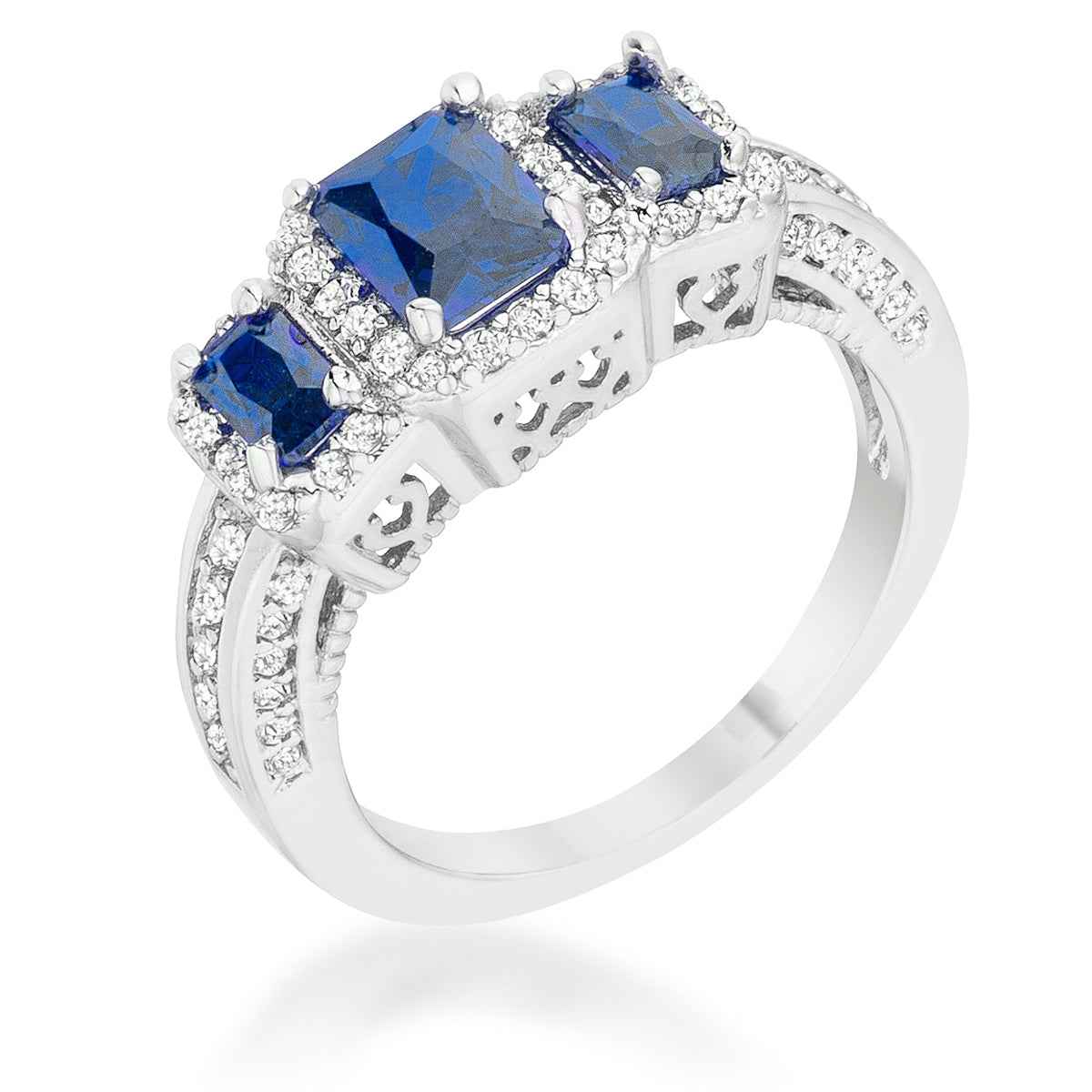 Rita 2.3ct Garnet CZ Classic Trio Ring