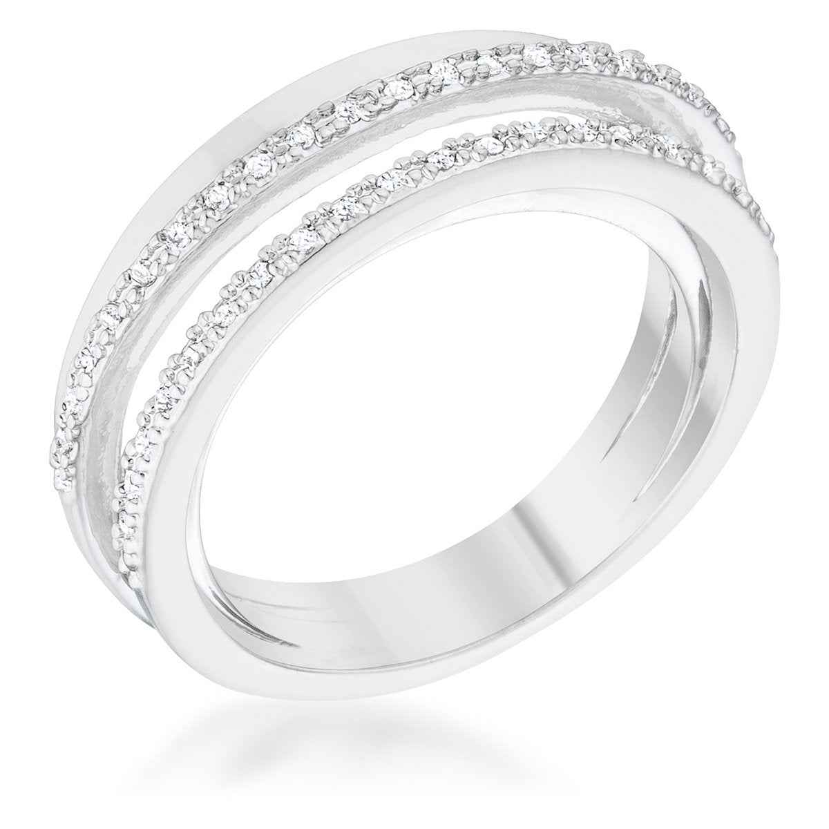 Lynn 0.25ct CZ Twisted Trio Band Ring