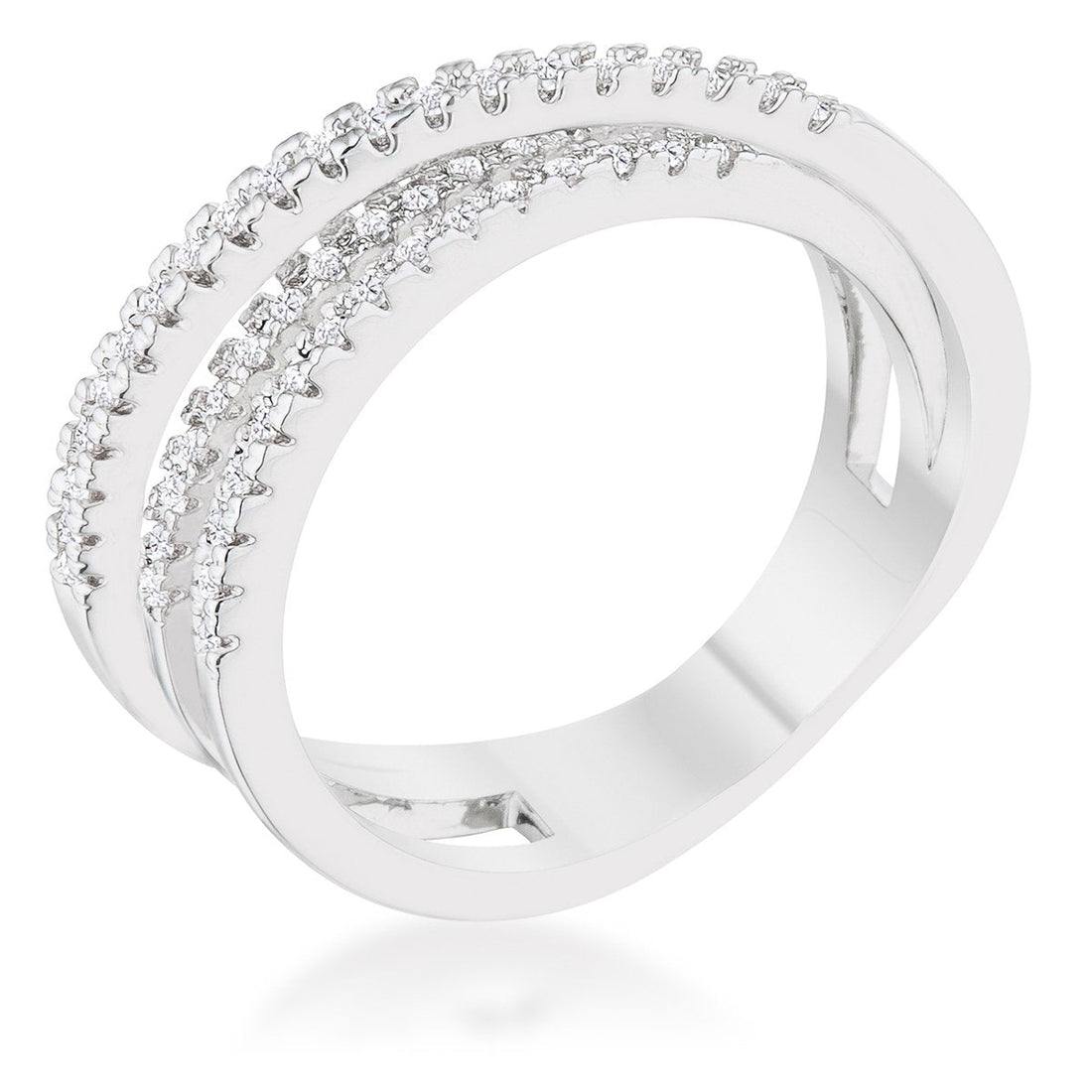 Laurie 0.2ct CZ Contemporary Trio Band Ring 
