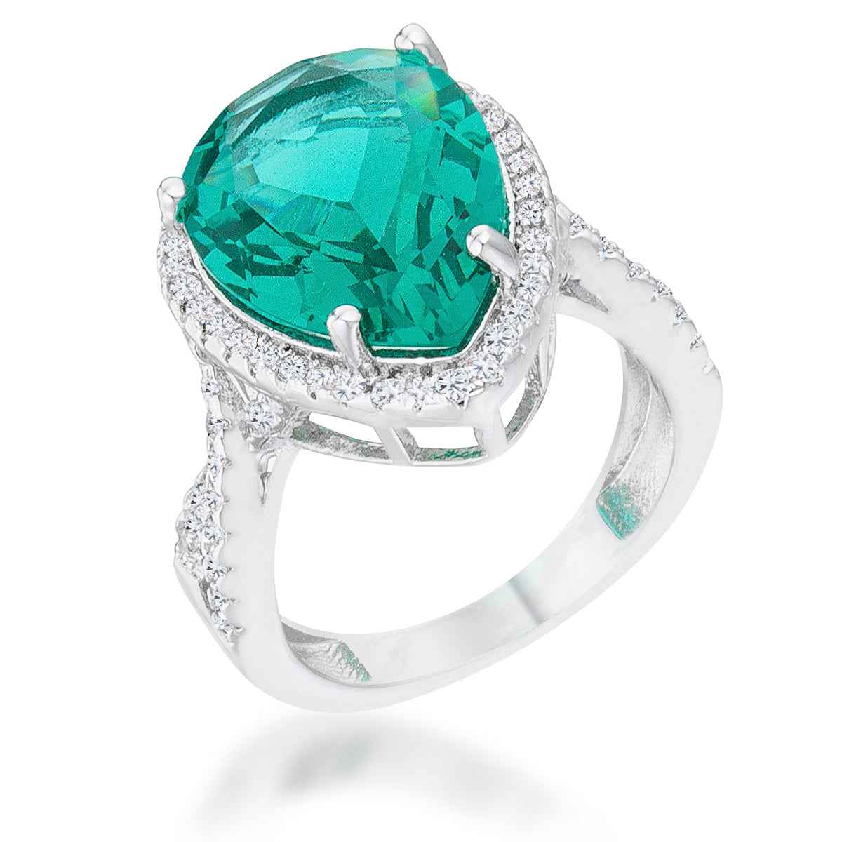 Laura 9.9ct CZ Classic Teardrop Ring