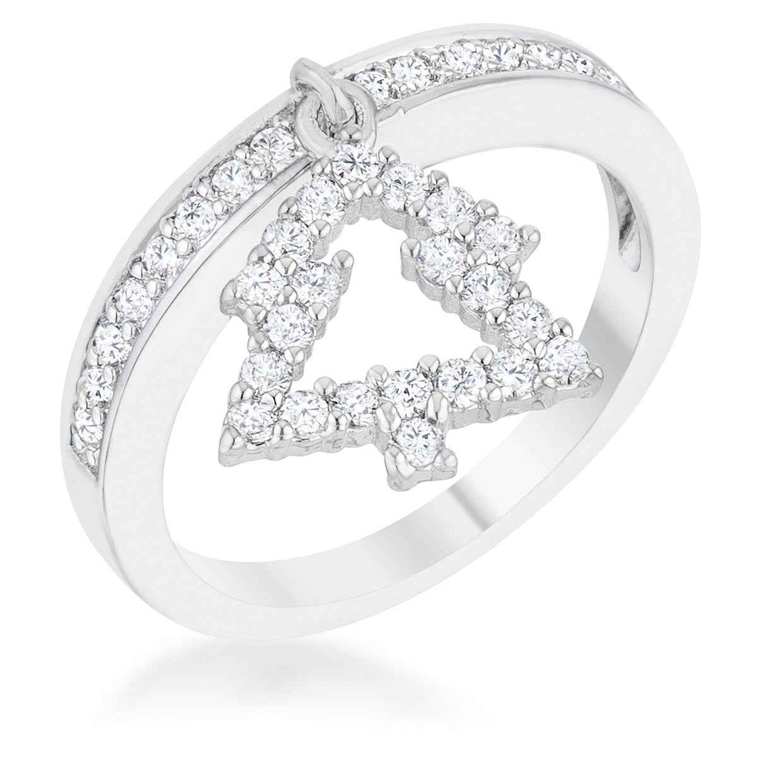 Christmas Tree 0.3ct CZ Holiday Charm Ring
