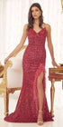Nox Anabel R1059 Plunging Neckline Fitted Bodice Velvet Sequin Feather by DiscountDressShop