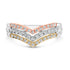 10K Gold Plated Sterling Silver 1/3 Cttw Tri-Color Chevron Diamond Stackable Ring  DestGlow