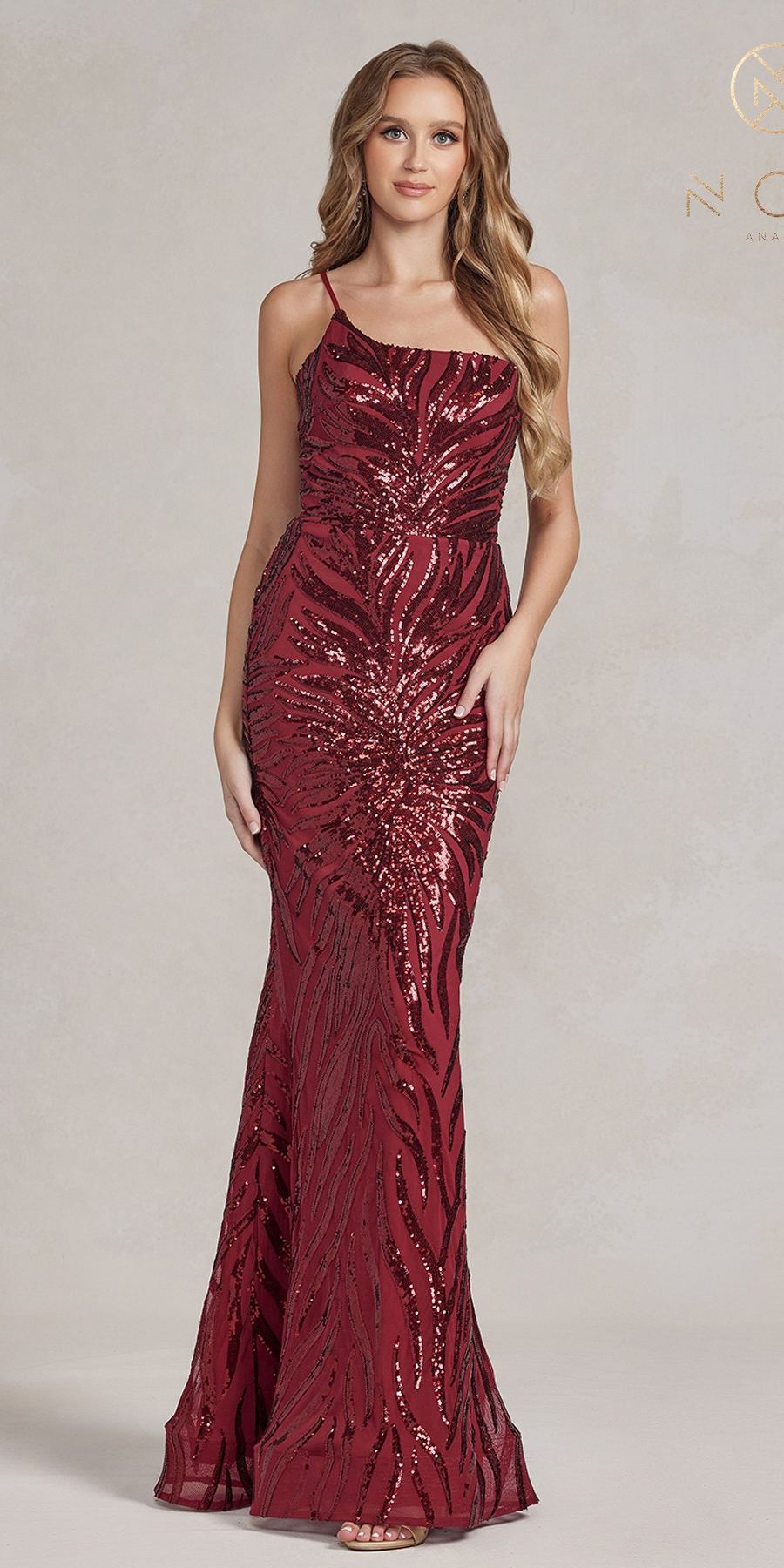 Nox Anabel R1204 Floor Length Fitted Sequin Gown by DiscountDressShop
