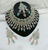 Joban Fashion Pink-Blue Color Stone Work Necklace Set