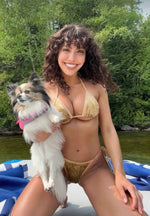 2PC Crushed Velvet Bikini Tie Set