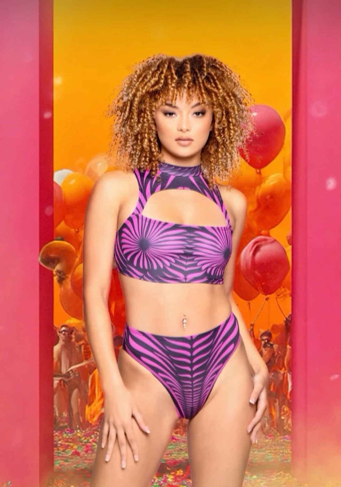 2PC Hypnotic Swirl Short Set