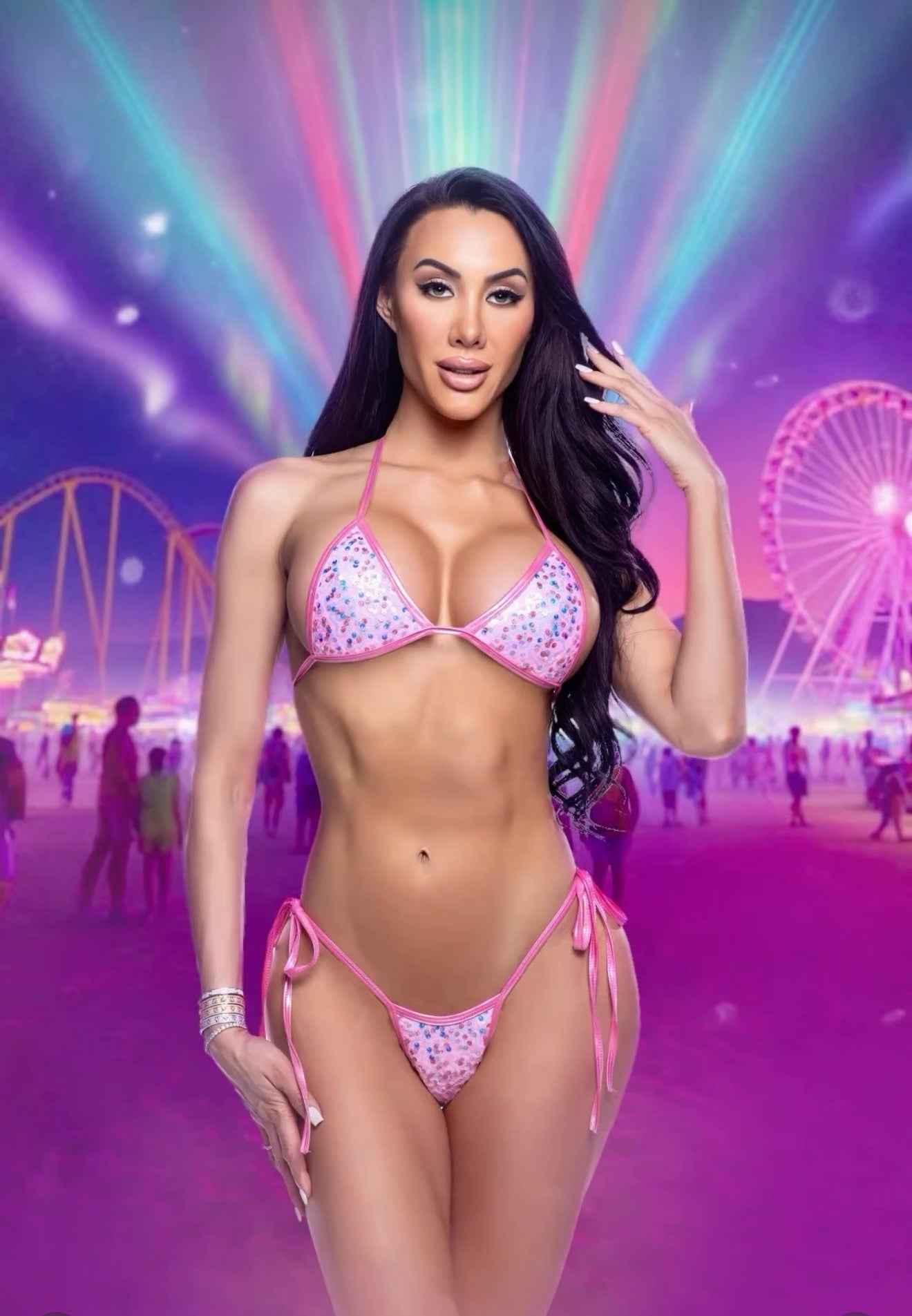 2PC Sequin Bikini Tie Set