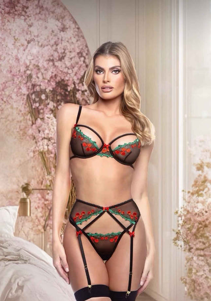 Cherry Delight 3pc Garter Set