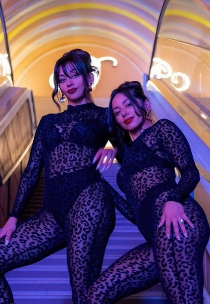 Fierce Elegance Velvet Leopard Bodysuit