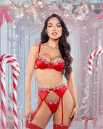 Peppermint Kiss 3-Piece Garter Set