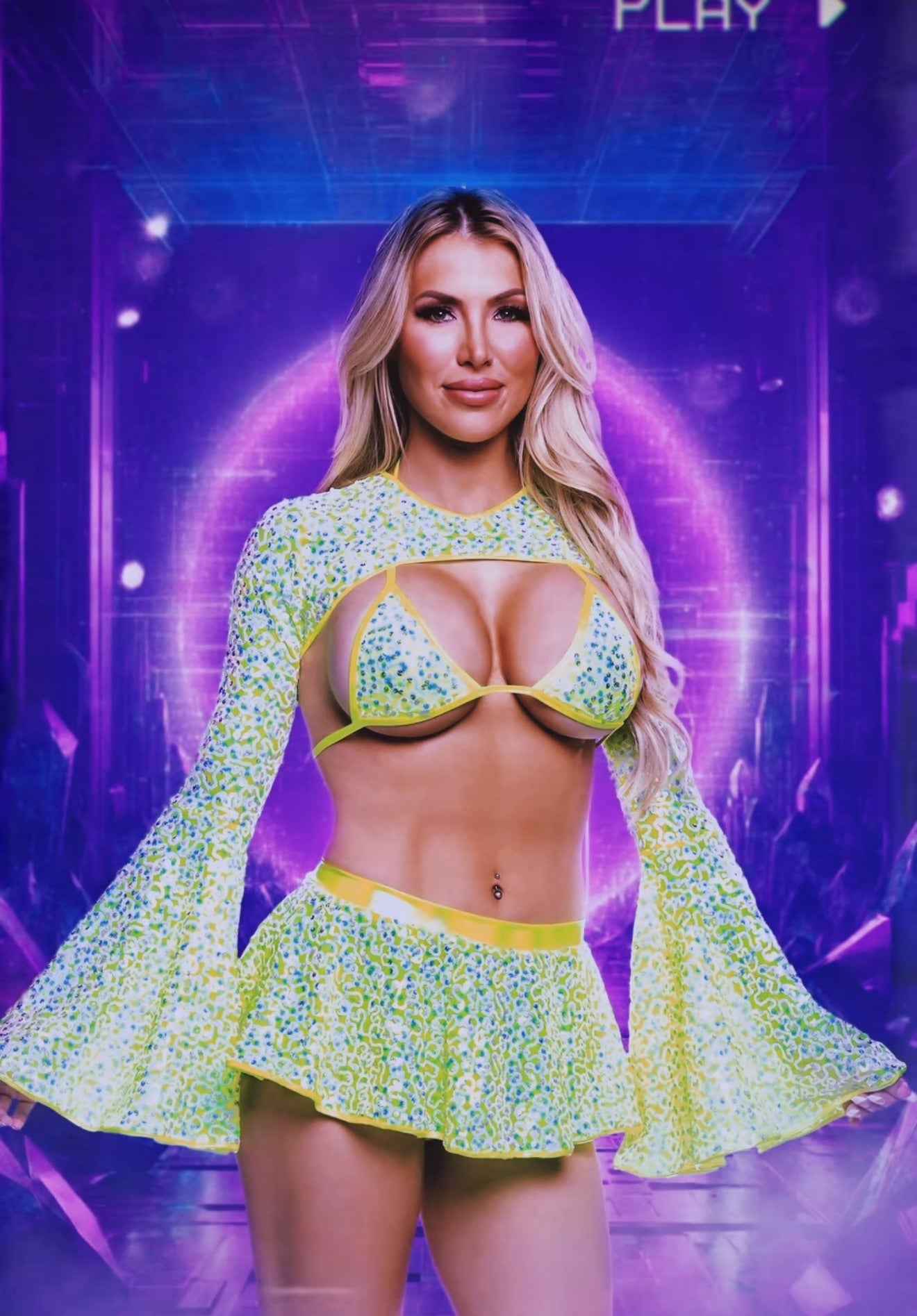 Sequin Bell Sleeve Shrug