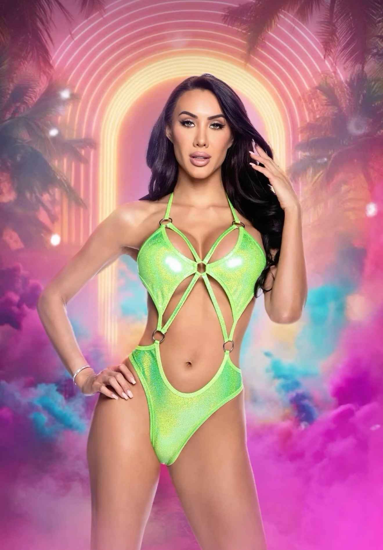 Shimmer Romper with Ring Detail