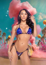 2PC Sequin & Velvet Bikini Set