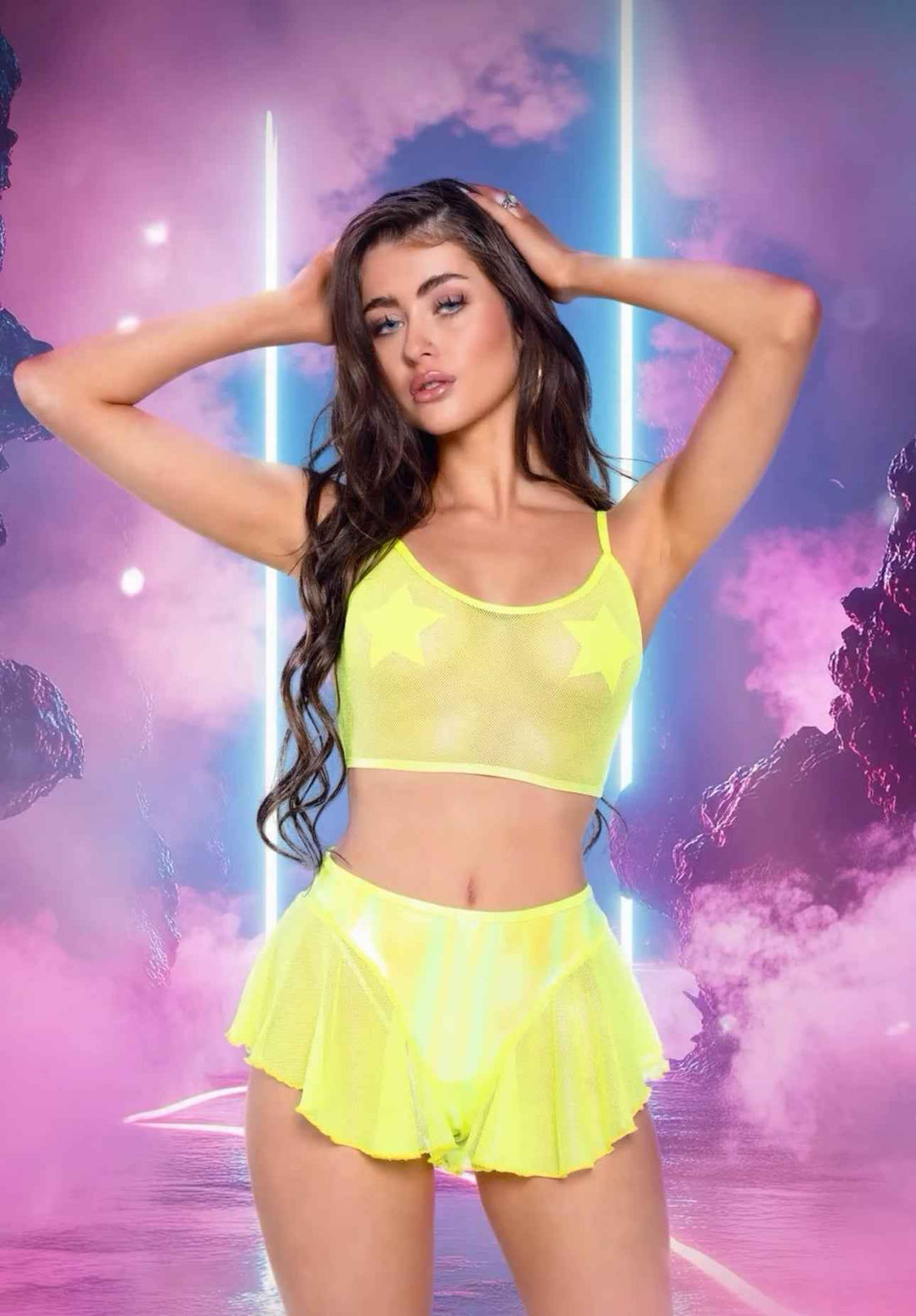 Mesh/Fishnet Flutter Short