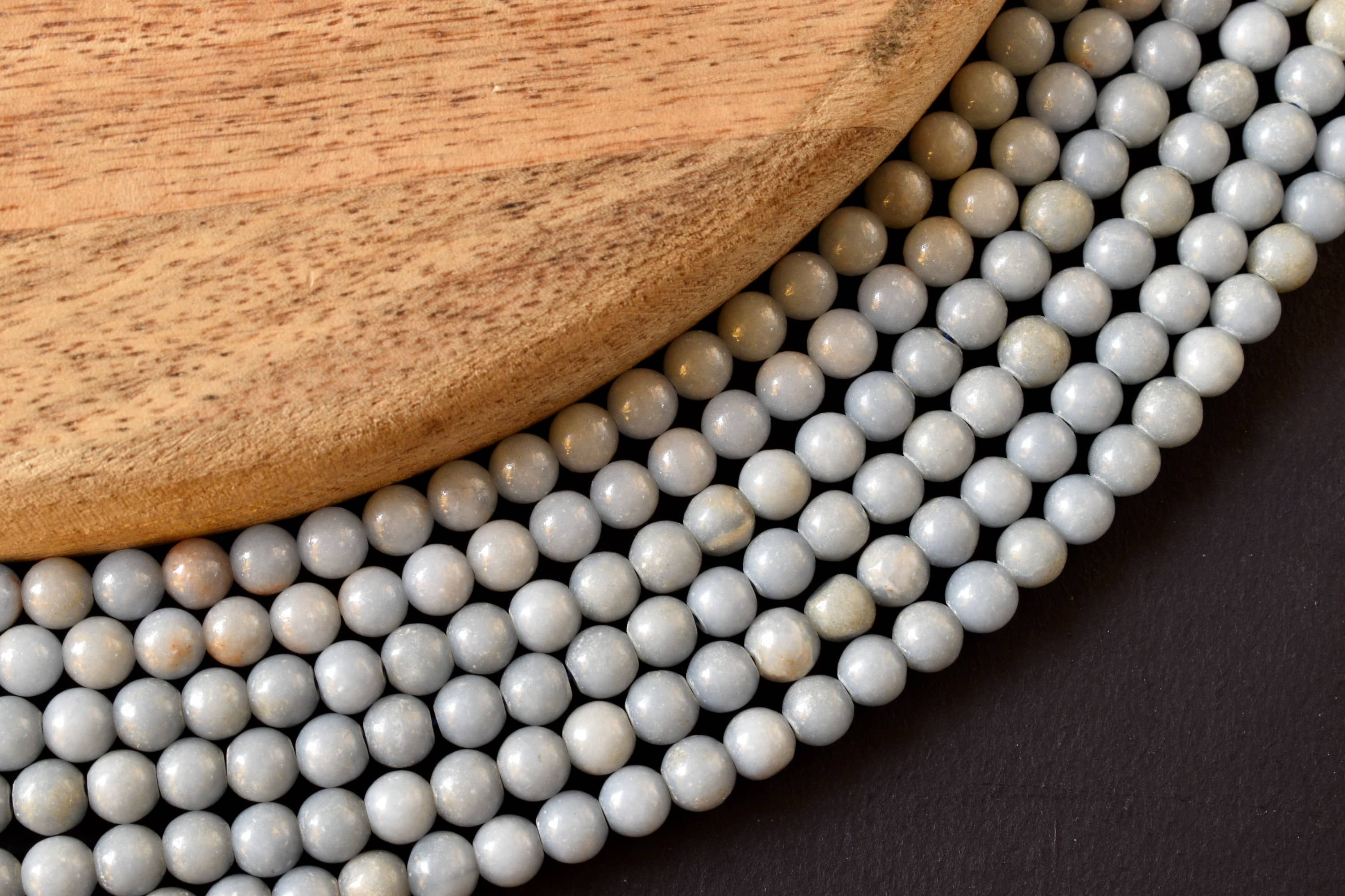 Angelite Beads, Natural Crystal Round Beads 4mm to 12mm  DestGlow