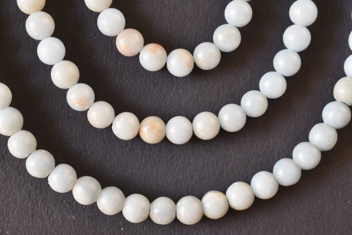 Angelite Beads, Natural Crystal Round Beads 4mm to 12mm  DestGlow