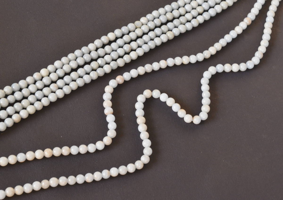 Angelite Beads, Natural Crystal Round Beads 4mm to 12mm  DestGlow