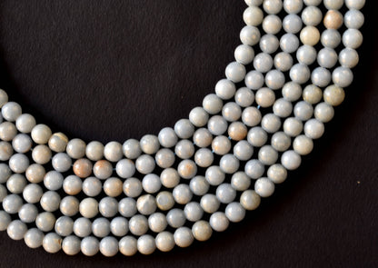 Angelite Beads, Natural Crystal Round Beads 4mm to 12mm  DestGlow