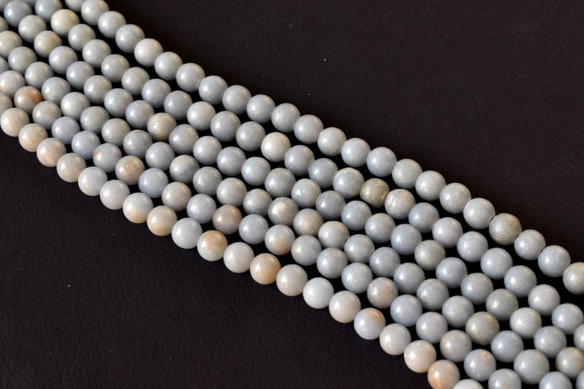 Angelite Beads, Natural Crystal Round Beads 4mm to 12mm  DestGlow
