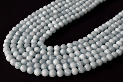 Aquamarine Beads, Natural Crystal Round Beads 6mm to 10mm  DestGlow