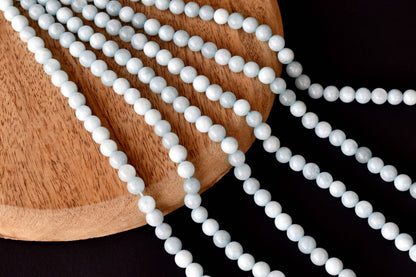 Aquamarine Beads, Natural Crystal Round Beads 6mm to 10mm  DestGlow