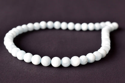 Aquamarine Beads, Natural Crystal Round Beads 6mm to 10mm  DestGlow