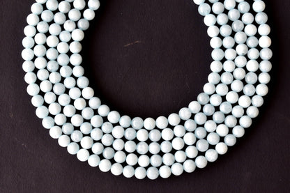 Aquamarine Beads, Natural Crystal Round Beads 6mm to 10mm  DestGlow