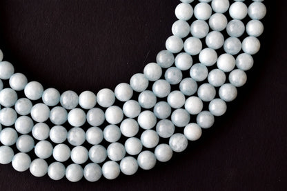 Aquamarine Beads, Natural Crystal Round Beads 6mm to 10mm  DestGlow