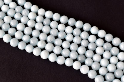Aquamarine Beads, Natural Crystal Round Beads 6mm to 10mm  DestGlow