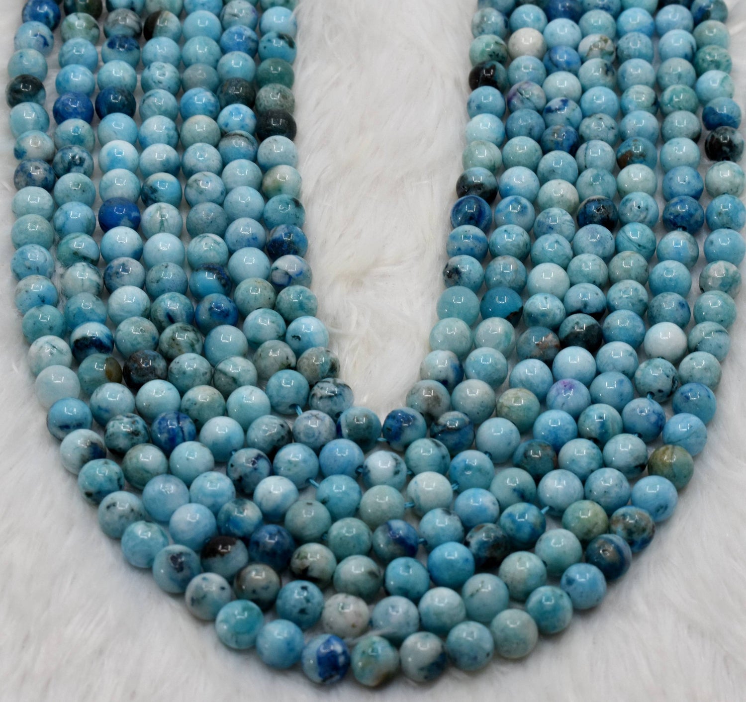 Aragonite Beads, Natural Crystal Round Beads 8mm  DestGlow