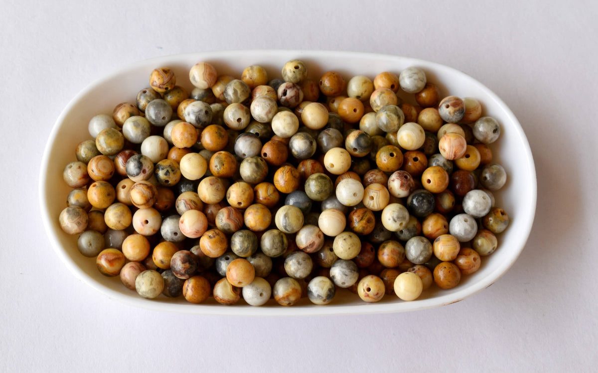 Crazy Lace Agate Beads, Natural Round Crystal Beads 4mm to 12mm  DestGlow