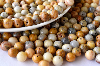 Crazy Lace Agate Beads, Natural Round Crystal Beads 4mm to 12mm  DestGlow