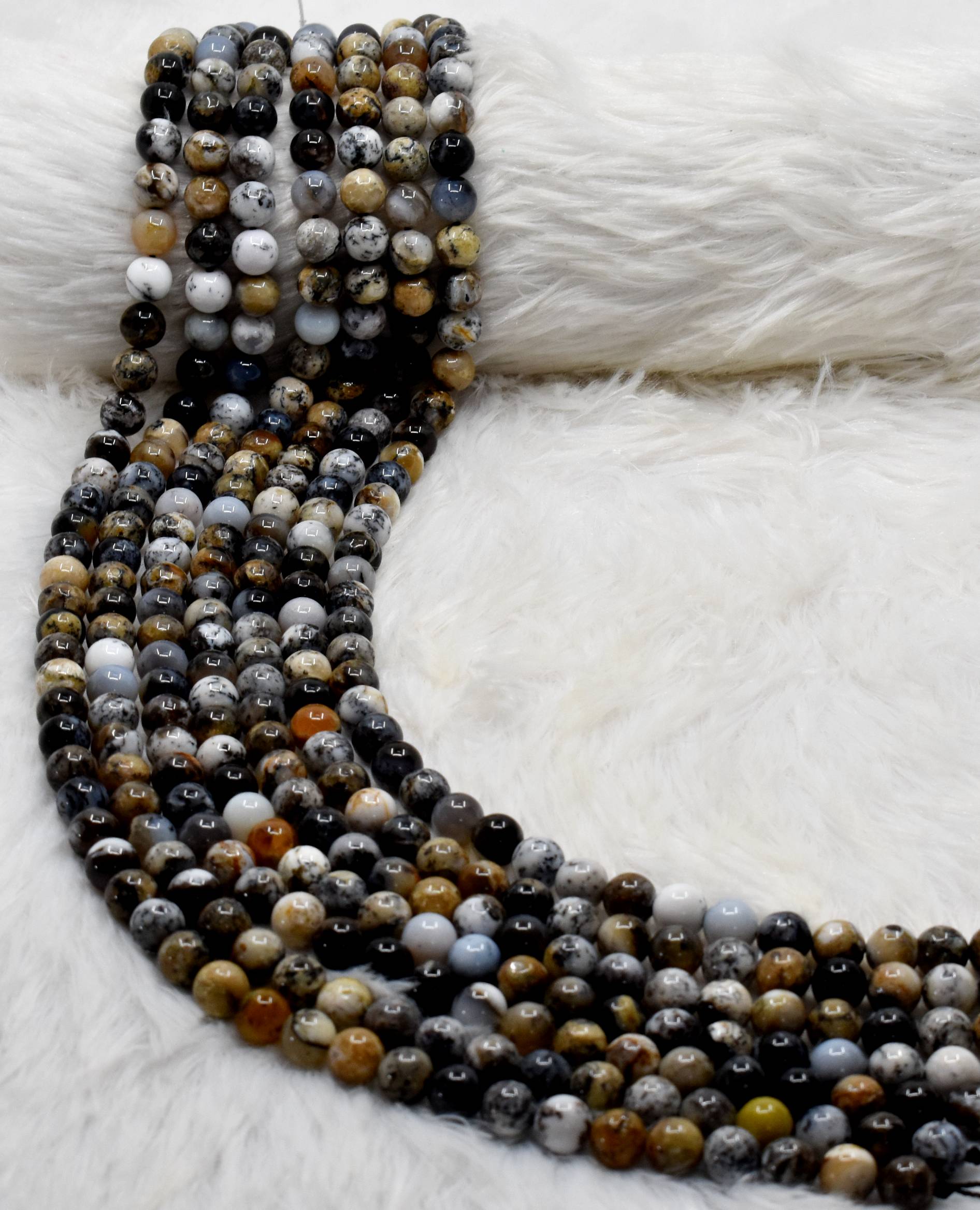 Dendritic Opal Beads, Natural Round Crystal Beads 6mm to 10mm  DestGlow
