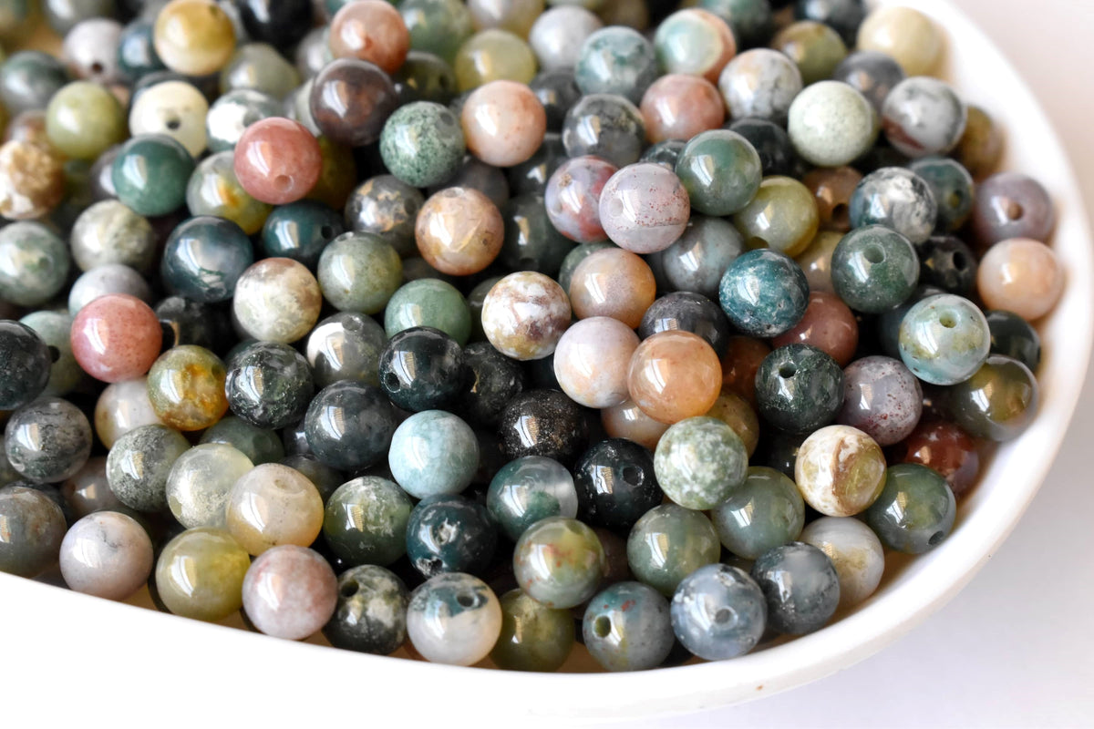 Fancy Jasper Beads, Natural Round Crystal Beads 4mm to 12mm  DestGlow