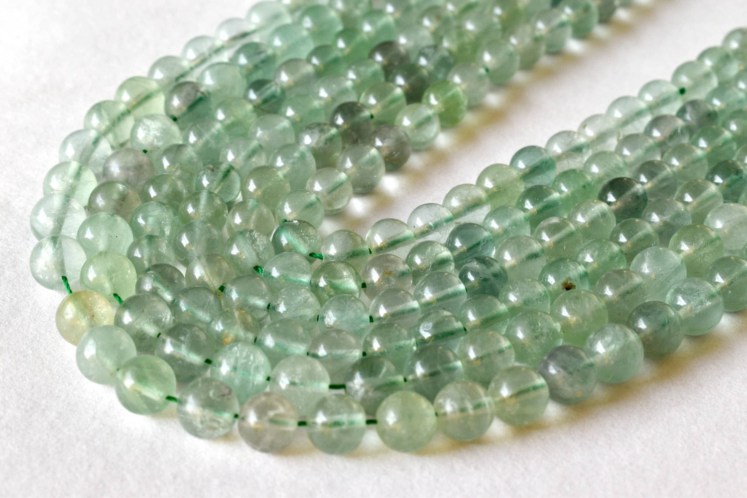 Green Fluorite Beads, Natural Round Crystal Beads 4mm to 10mm  DestGlow