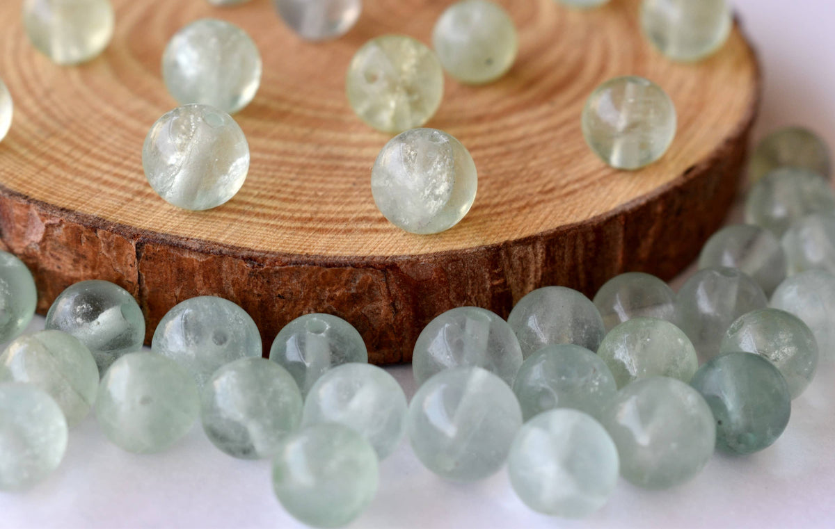 Green Fluorite Beads, Natural Round Crystal Beads 4mm to 10mm  DestGlow