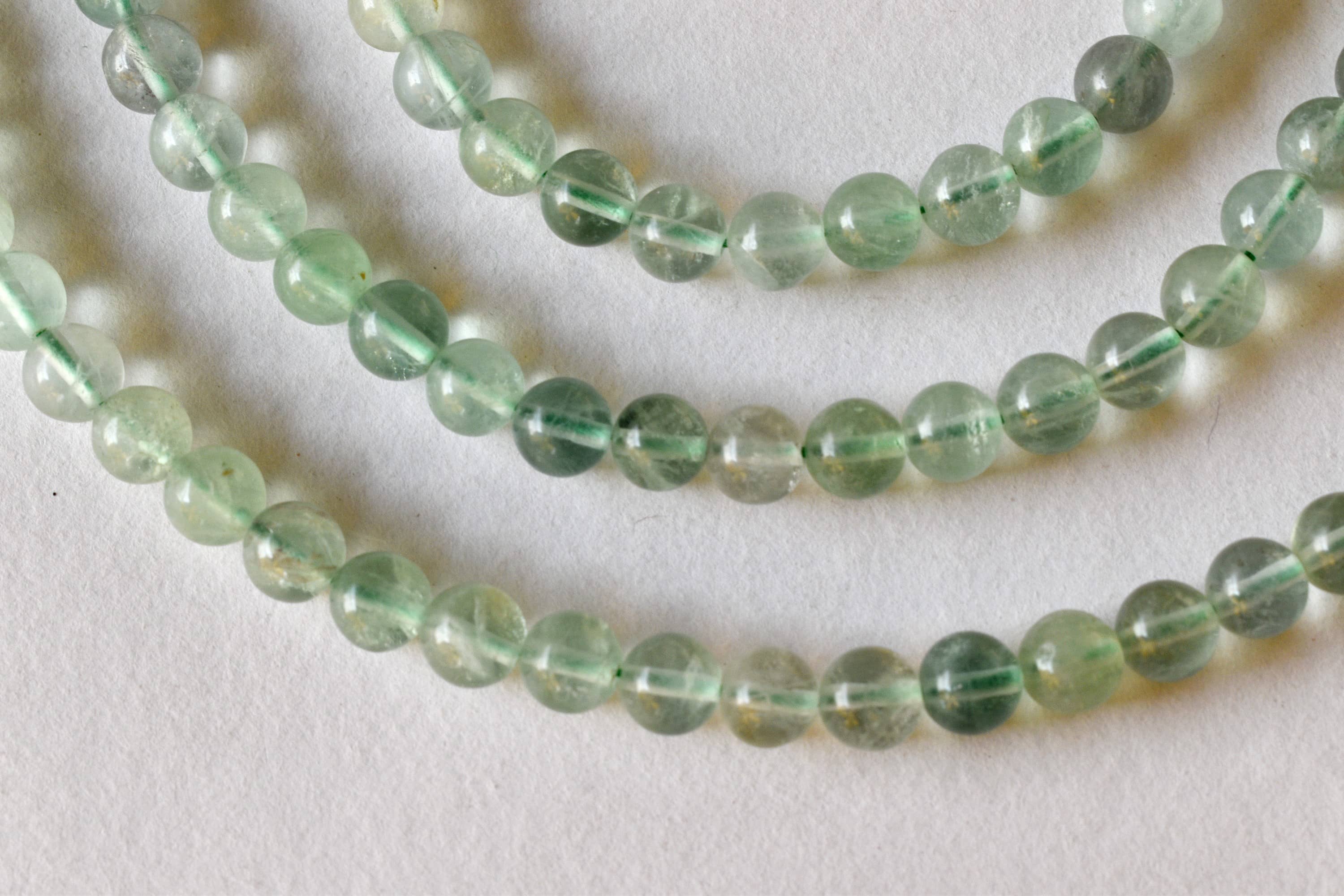 Green Fluorite Beads, Natural Round Crystal Beads 4mm to 10mm  DestGlow