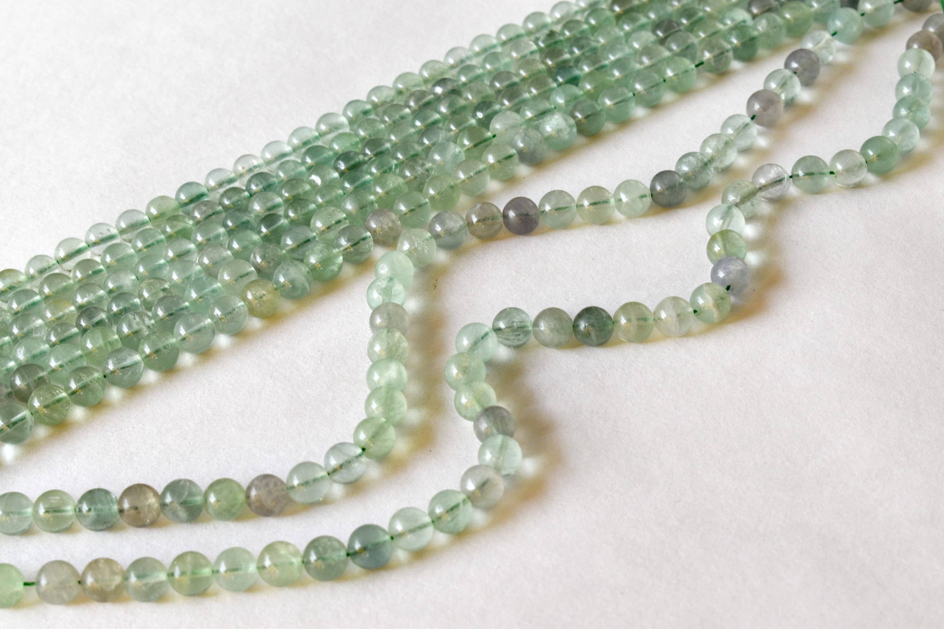 Green Fluorite Beads, Natural Round Crystal Beads 4mm to 10mm  DestGlow