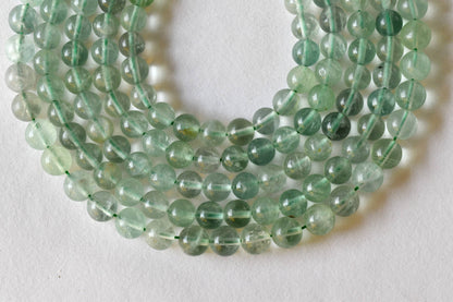 Green Fluorite Beads, Natural Round Crystal Beads 4mm to 10mm  DestGlow