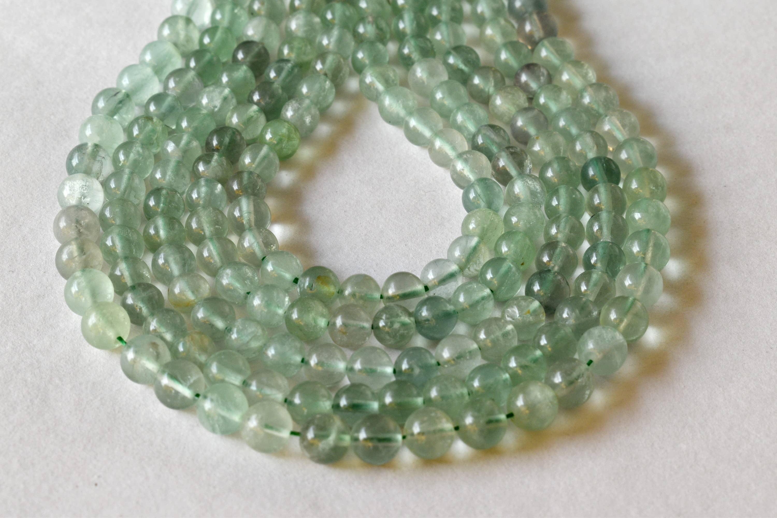 Green Fluorite Beads, Natural Round Crystal Beads 4mm to 10mm  DestGlow