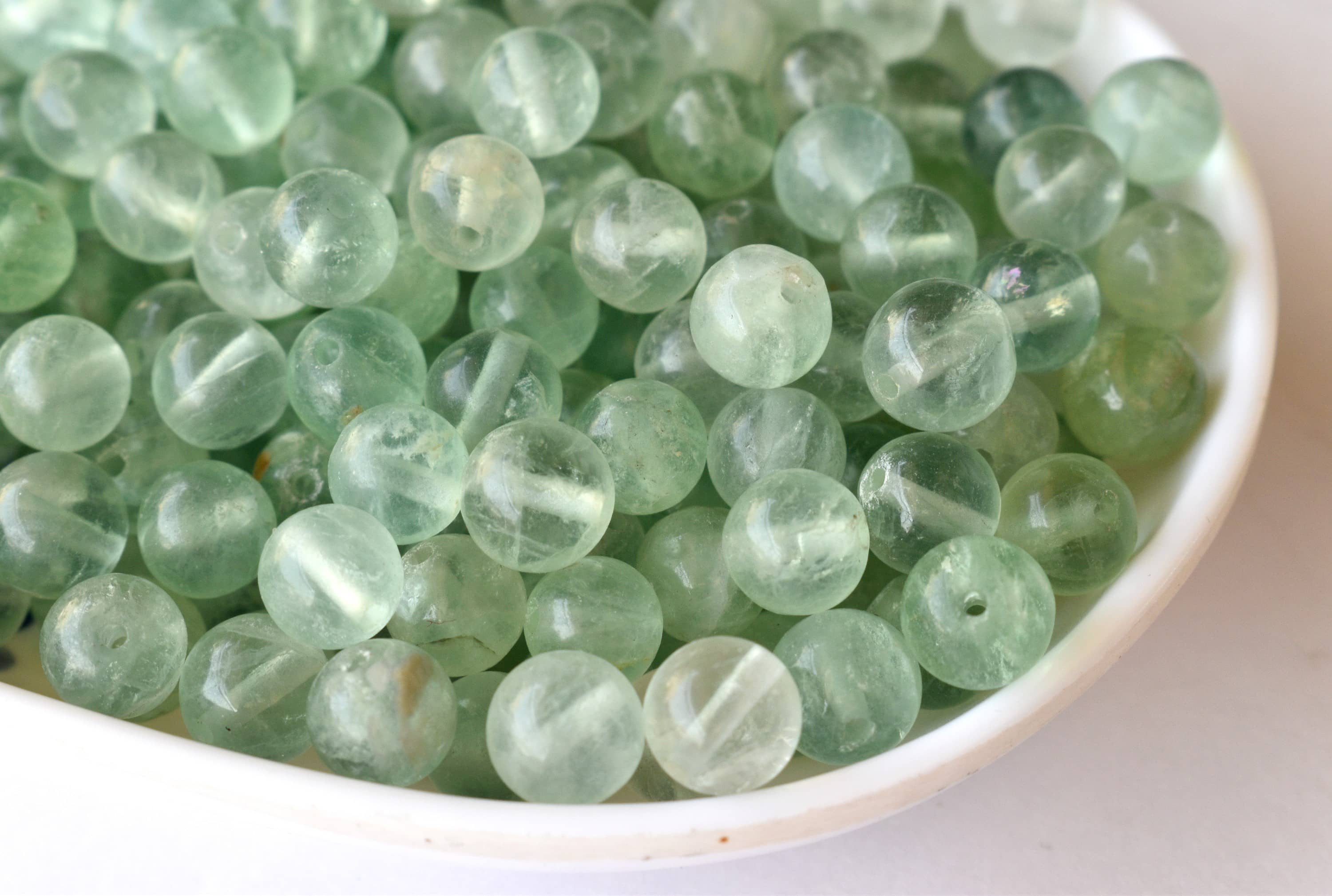 Green Fluorite Beads, Natural Round Crystal Beads 4mm to 10mm  DestGlow