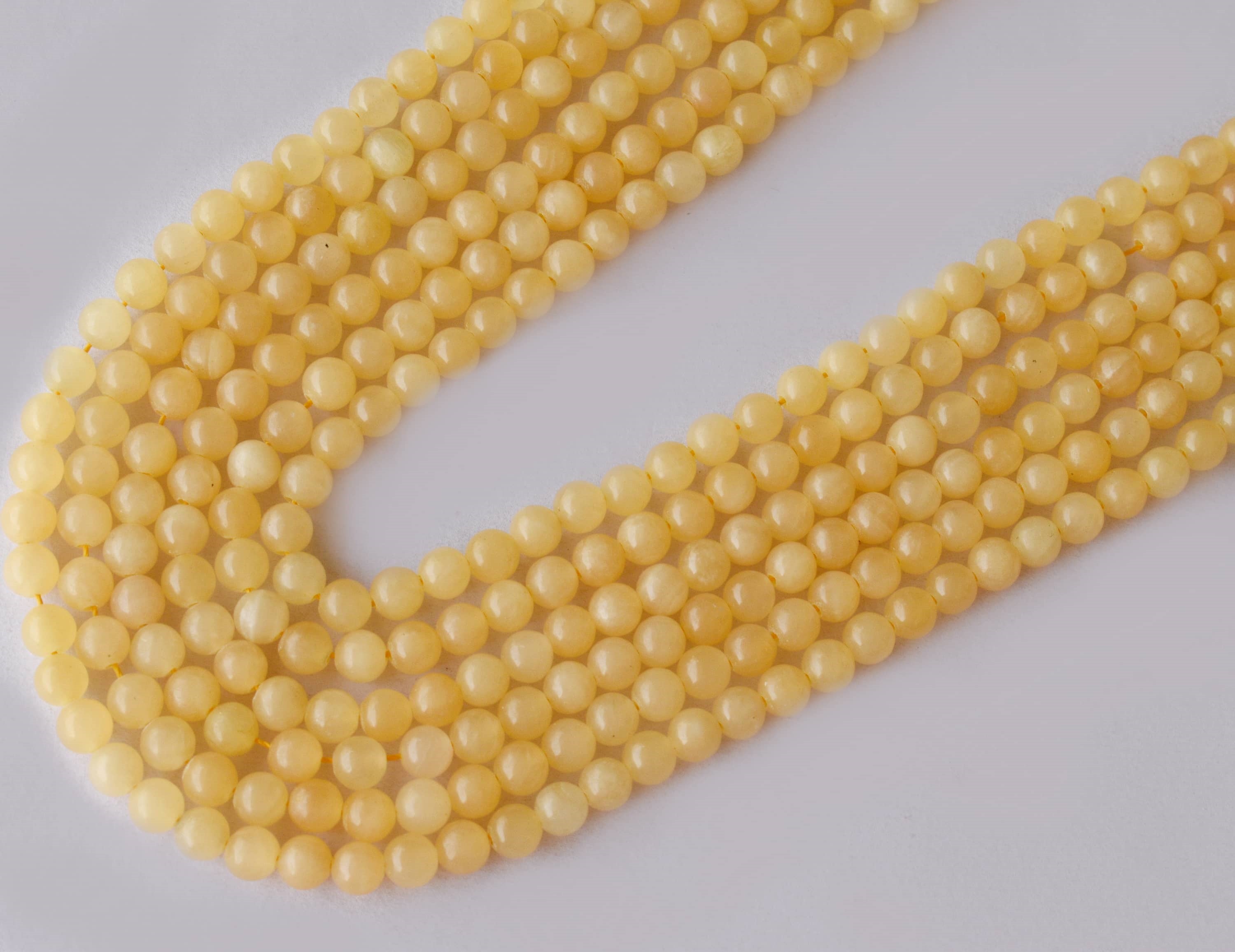 Honey Calcite Beads, Natural Round Crystal Beads 4mm to 12mm  DestGlow
