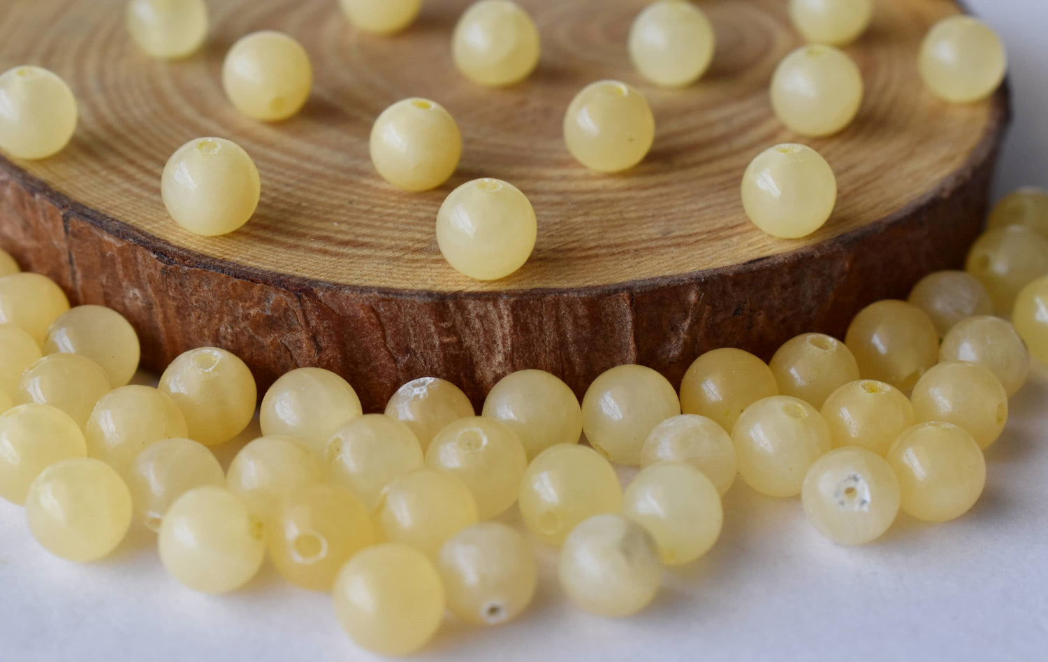 Honey Calcite Beads, Natural Round Crystal Beads 4mm to 12mm  DestGlow