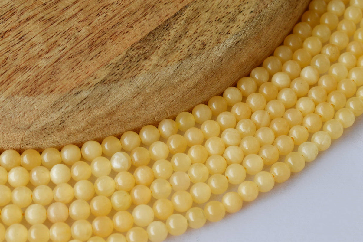 Honey Calcite Beads, Natural Round Crystal Beads 4mm to 12mm  DestGlow