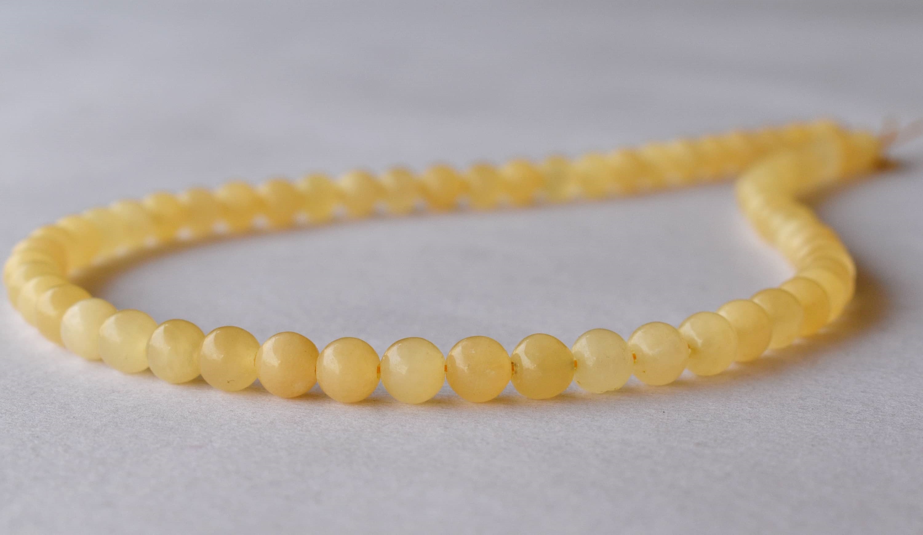 Honey Calcite Beads, Natural Round Crystal Beads 4mm to 12mm  DestGlow