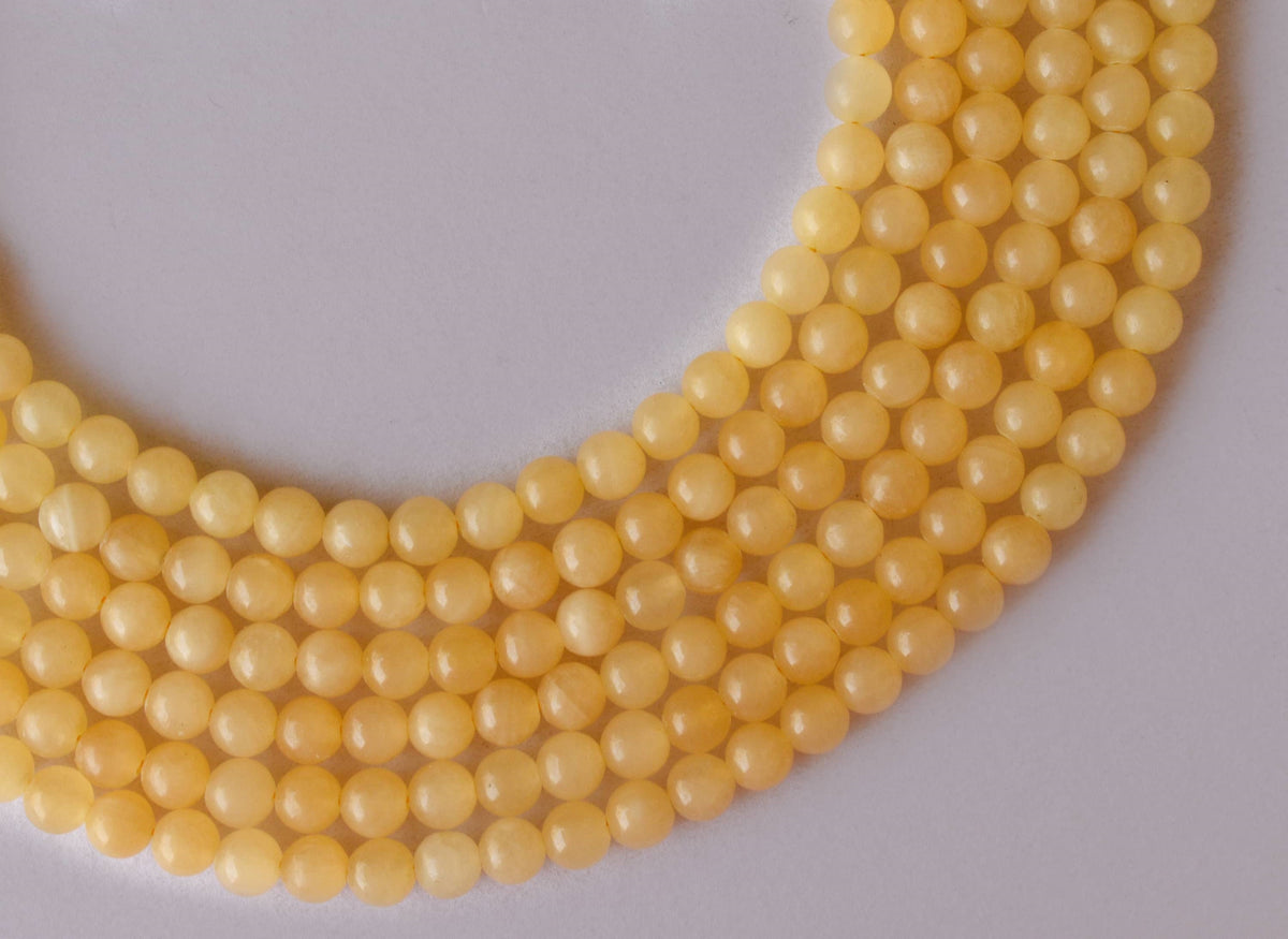 Honey Calcite Beads, Natural Round Crystal Beads 4mm to 12mm  DestGlow