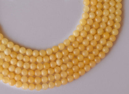 Honey Calcite Beads, Natural Round Crystal Beads 4mm to 12mm  DestGlow