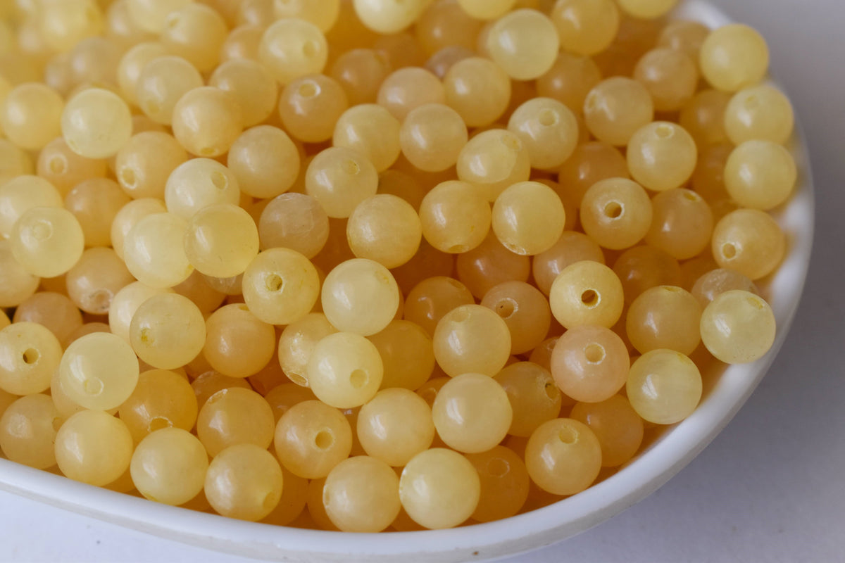 Honey Calcite Beads, Natural Round Crystal Beads 4mm to 12mm  DestGlow