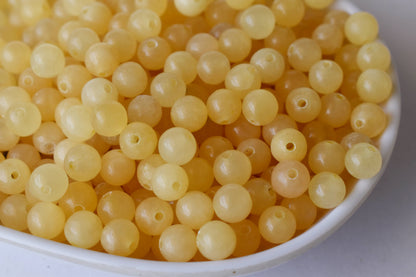 Honey Calcite Beads, Natural Round Crystal Beads 4mm to 12mm  DestGlow